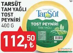 TARIM KREDİ TARSÜT TAM YAĞLI TOST PEYNİRİ 400 G fiyat ve kampanya bilgisi